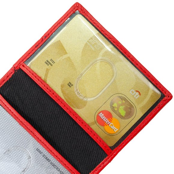 Men Genuine Leather Bifold Credit Card Case with RFID Blocking - Picture 5 of 7